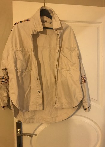 Bej Midi Kadın Ceket Düğmeli Street Wear - Görsel 2