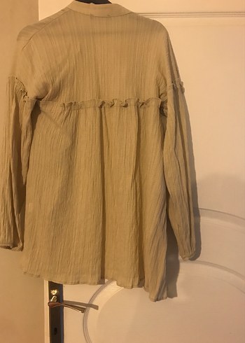 Bej Keten Bohem Gömlek - Görsel 4