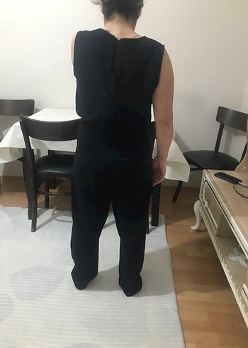 Siyah Hamile Tulum, Kolsuz, Notch Yaka - Görsel 5