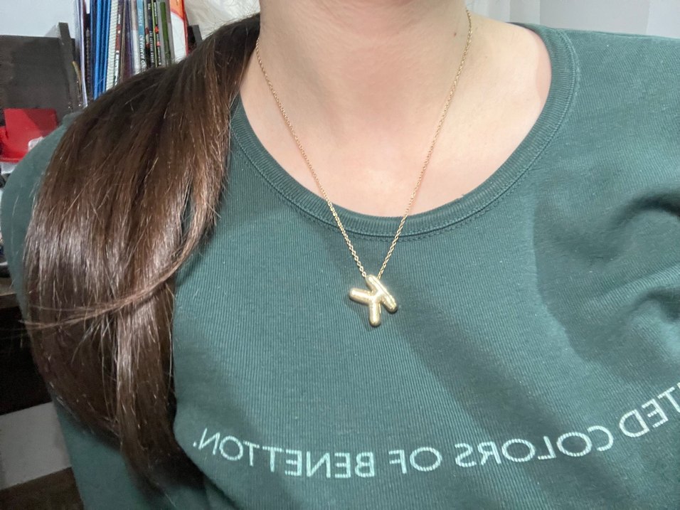 Altın Renk Zincir Detaylı Midi Kolye - Görsel 2