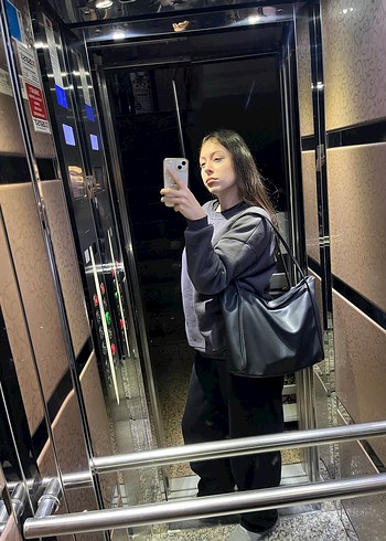 Gri Yüksek Yakalı Kadın Sweatshirt - Görsel 4