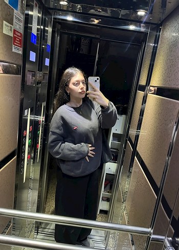 Gri Yüksek Yakalı Kadın Sweatshirt - Görsel 2