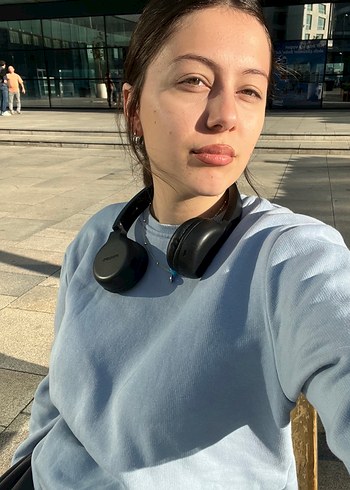 açık mavi Kadın Salaş Sweatshirt - Görsel 3