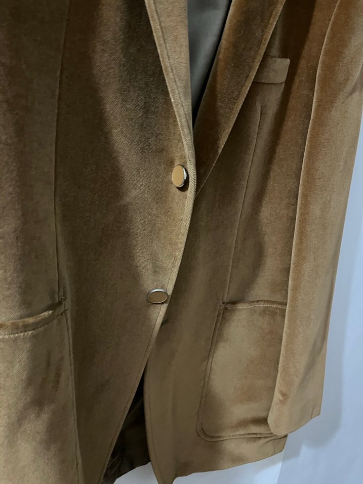 Düğmeli Kahverengi Süet Erkek Ceket - Görsel 4