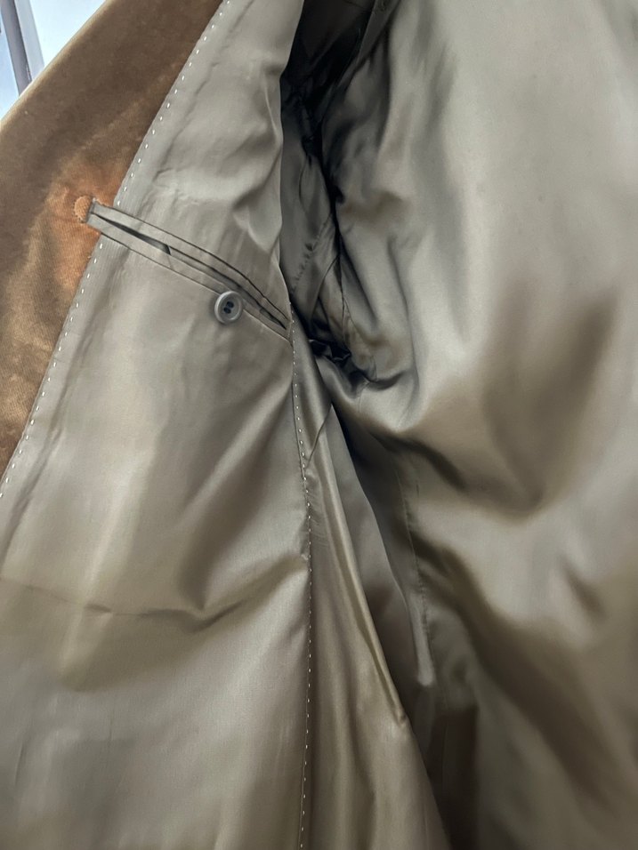 Düğmeli Kahverengi Süet Erkek Ceket - Görsel 3