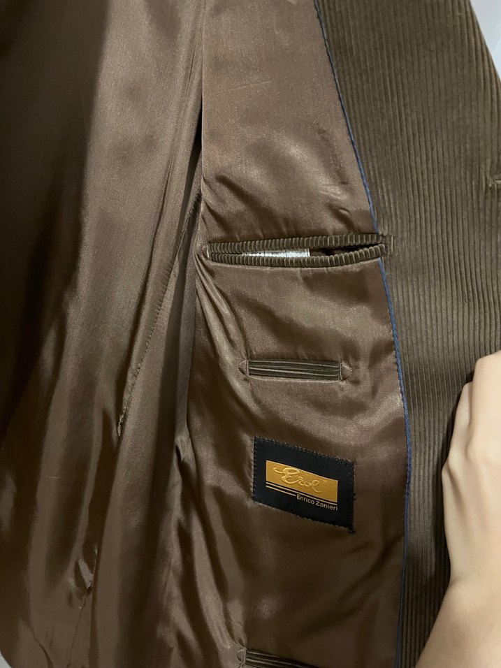 Bej Süet Erkek Ceket Düğmeli - Görsel 4