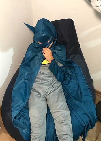 8 Yaş Beden Koyu Mavi Çocuk Batman Kostümü