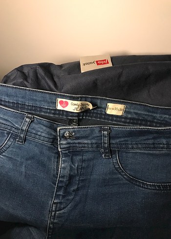 Düğmeli, Normal Boy, Mavi Kadın Kot Pantolon