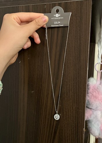 Accessorize Minimal Gumus Celik Kolye
