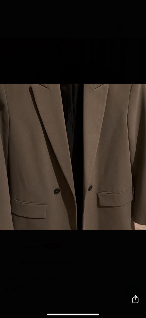 Zara haki blazer ceket - Görsel 3