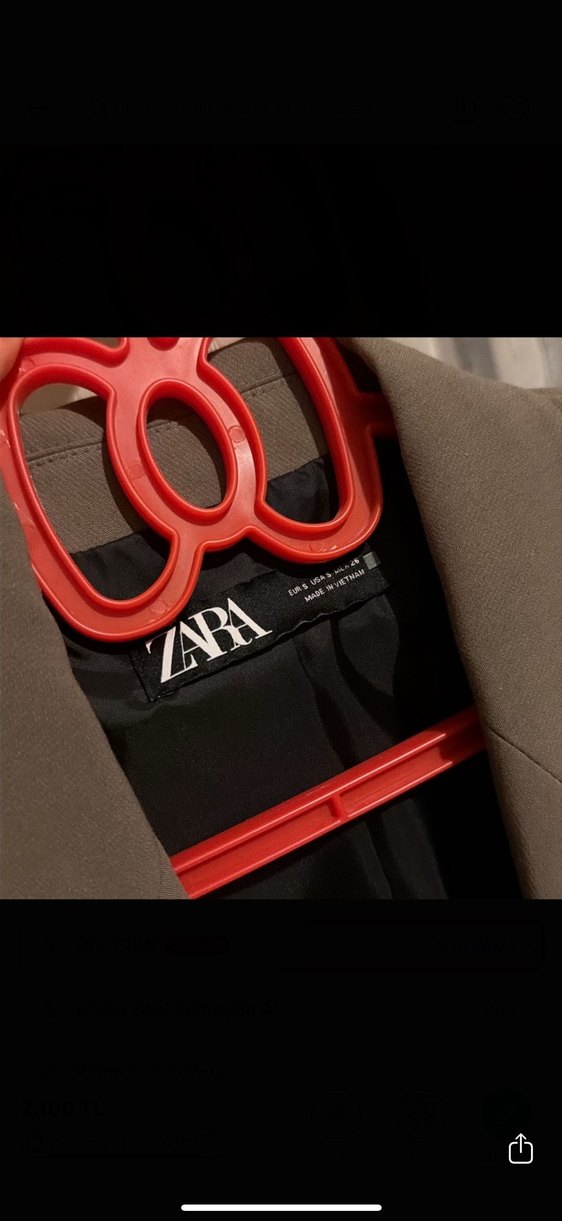 Zara haki blazer ceket - Görsel 4