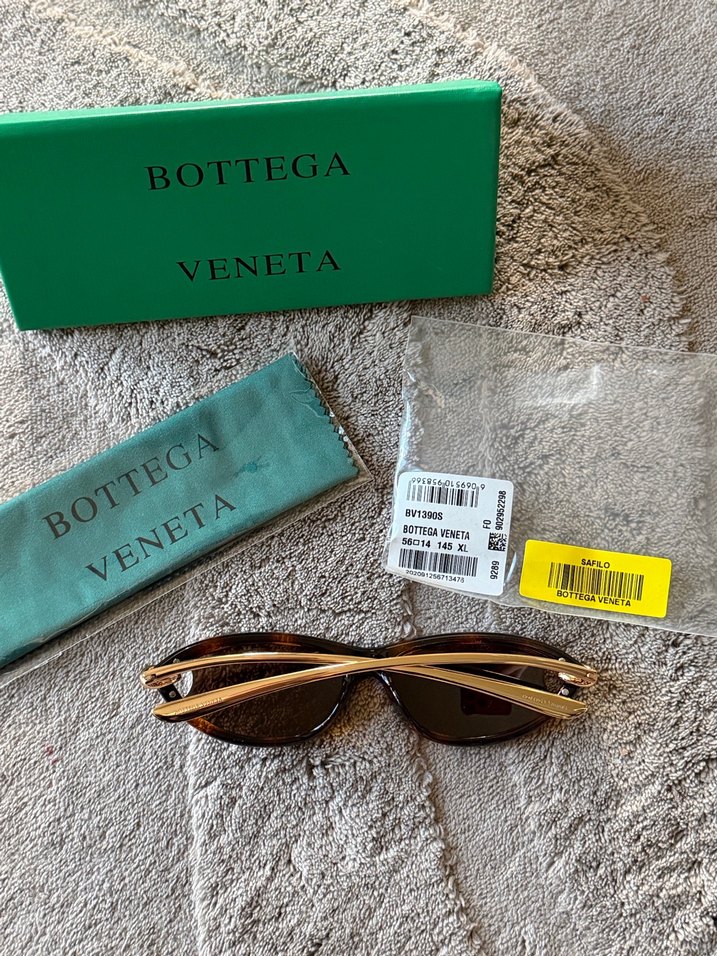 Bottega Veneta Kemer Detaylı Kahverengi Vintage Gözlük - Görsel 3