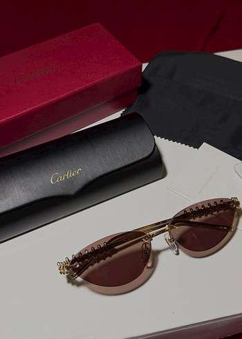 Cartier kahverengi güneş gözlüğü - Görsel 3