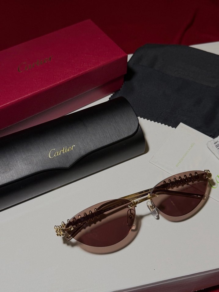 Cartier kahverengi güneş gözlüğü - Görsel 3