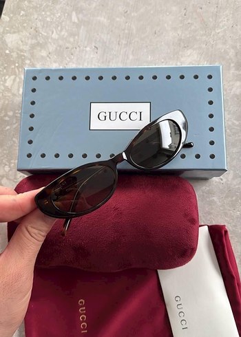 Gucci Parlak Kahverengi Kadın Güneş Gözlüğü - Görsel 2