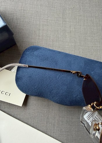 Gucci Parlak Kahverengi Kadın Güneş Gözlüğü - Görsel 5