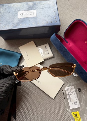 Gucci Parlak Kahverengi Kadın Güneş Gözlüğü - Görsel 2