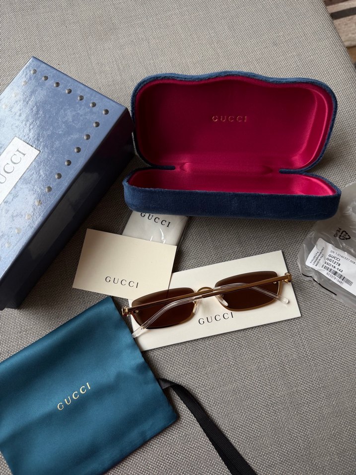 Gucci Parlak Kahverengi Kadın Güneş Gözlüğü - Görsel 3