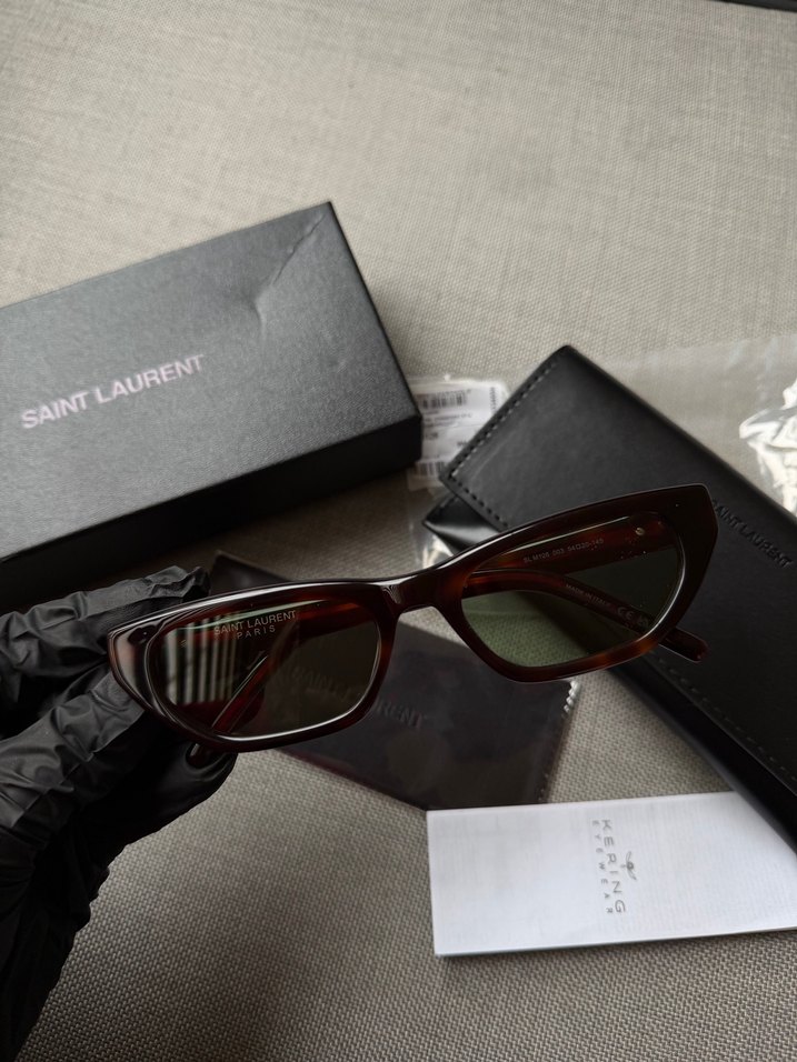 Bej Parlak Saint Laurent Kadın Gözlük - Görsel 4