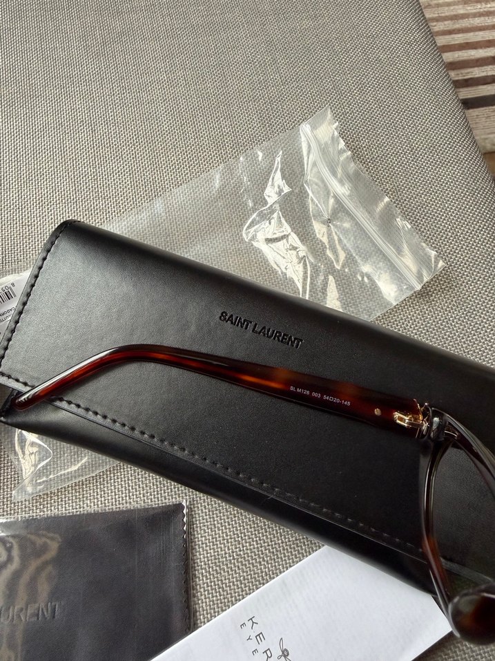 Bej Parlak Saint Laurent Kadın Gözlük - Görsel 5