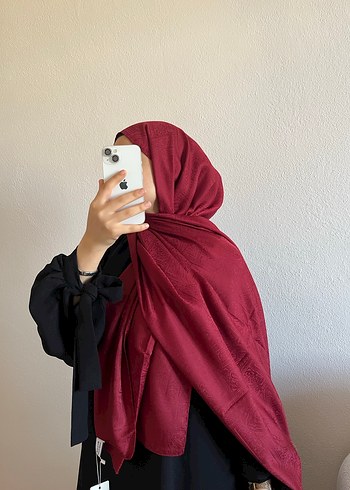 Bordo Kadın monogram şal