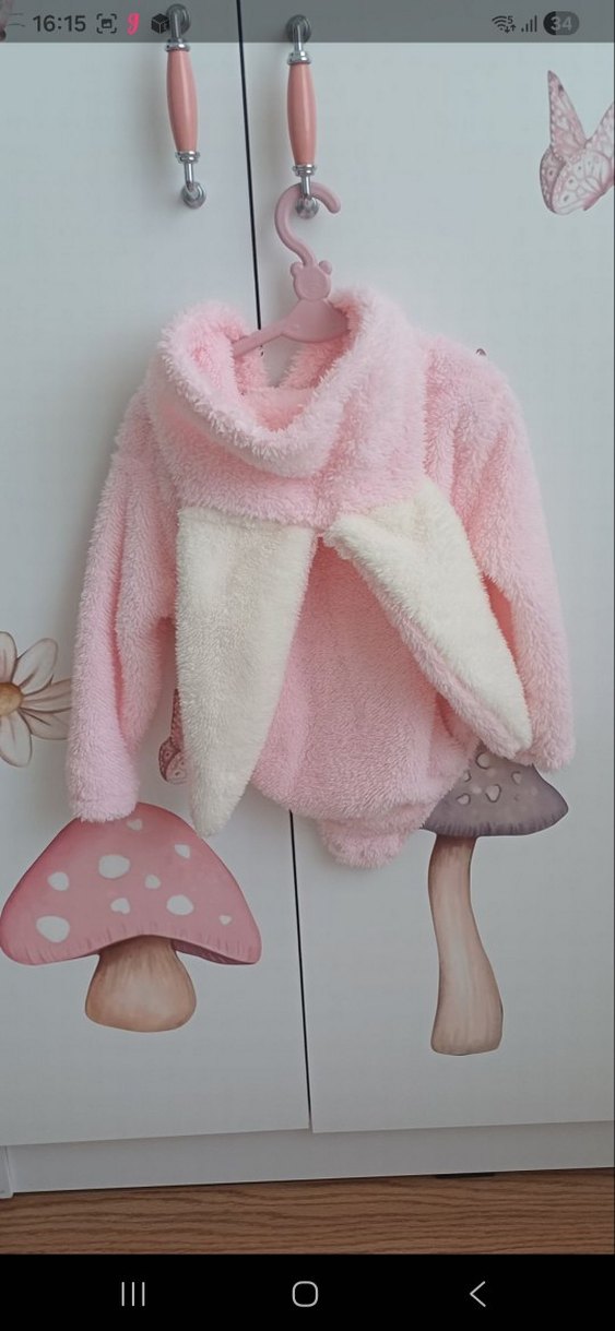 Nakışlı Pembe Kız Çocuk Bornoz - Görsel 2