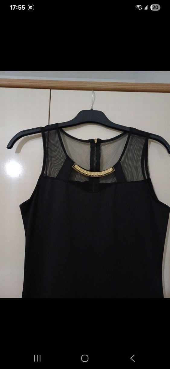 Siyah Midi Elbise - Görsel 2