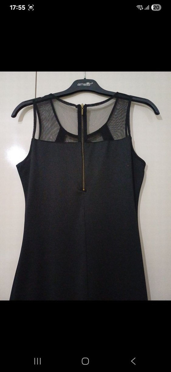 Siyah Midi Elbise - Görsel 3