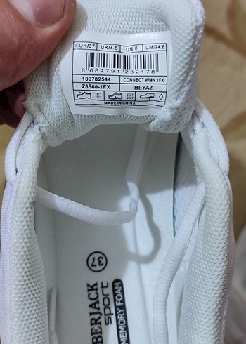 Beyaz Bağcıklı Kadın Spor Ayakkabı - Görsel 7