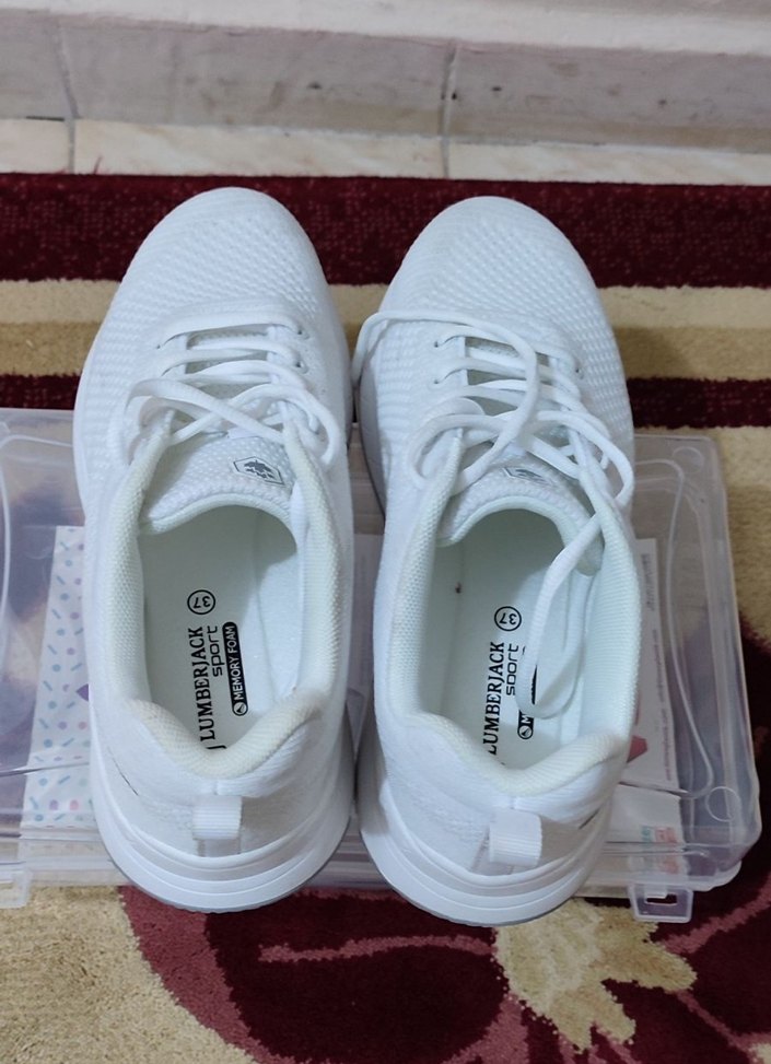 Beyaz Bağcıklı Kadın Spor Ayakkabı - Görsel 5