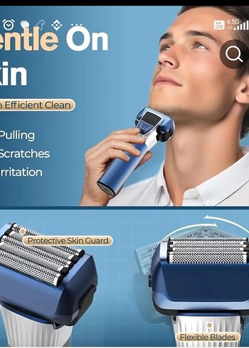 hatteker pro beş bıçaklı Mavi Erkek Elektrikli Tıraş Makinesi