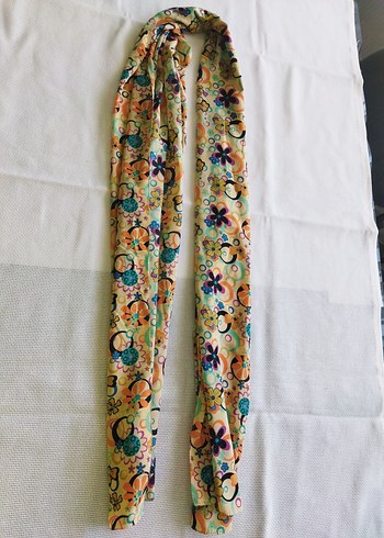 Renkli Desenli yazlık kumaş şal - Görsel 6
