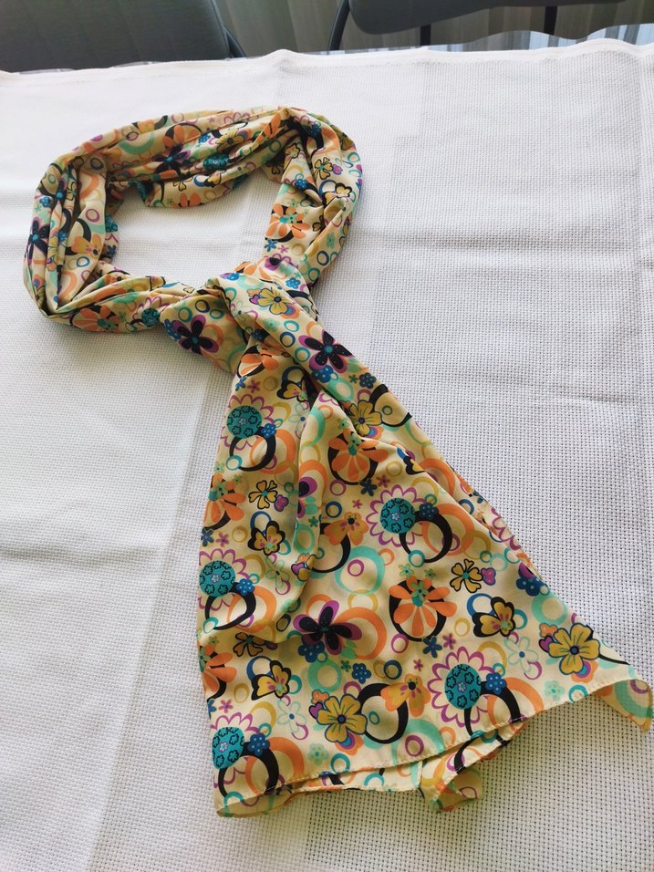 Renkli Desenli yazlık kumaş şal - Görsel 4