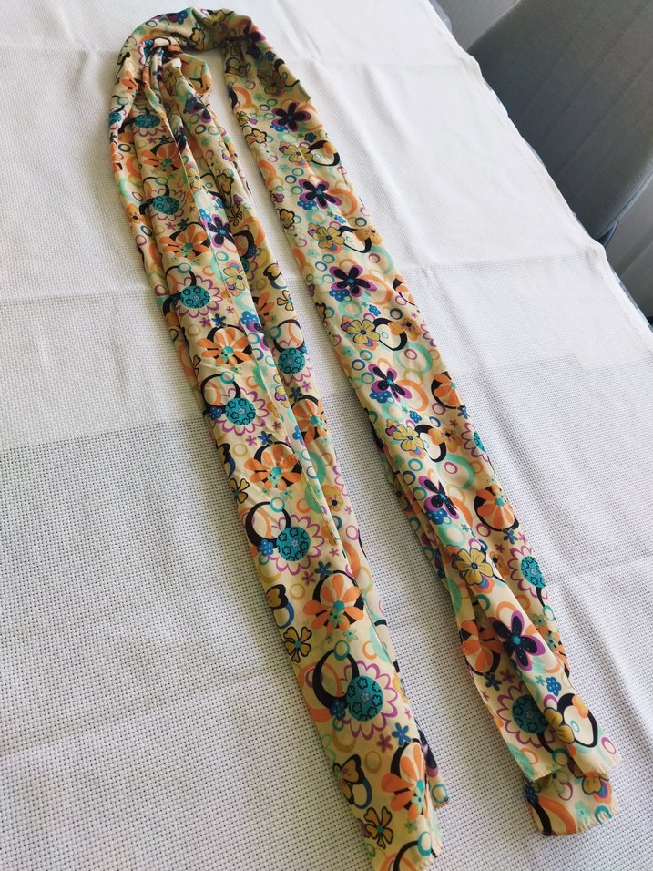 Renkli Desenli yazlık kumaş şal - Görsel 3