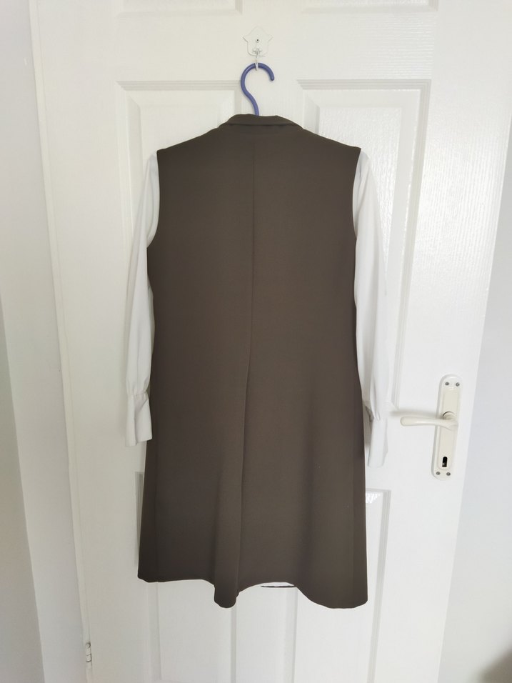 Hâki renk pantolon yelek gömlek takım - Görsel 4