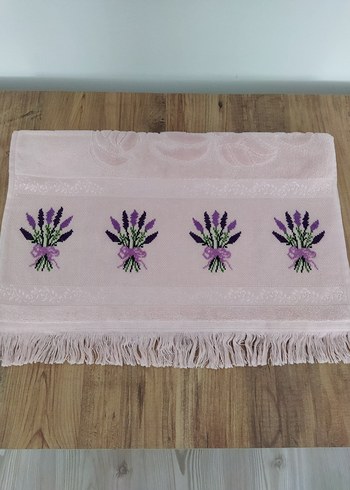 Gül kurusu etamin işlemeli havlu - Görsel 6