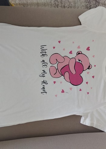 Kız Çocuk Dantelli Tişört ve Ayıcık baskılı tişört - Görsel 4