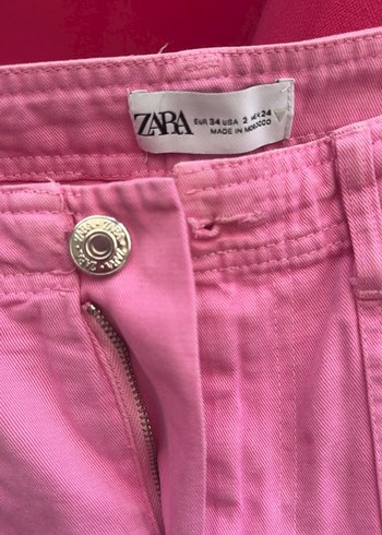 xs Beden Zara Pembe Kadın Street Wear Kumaş Pantolon