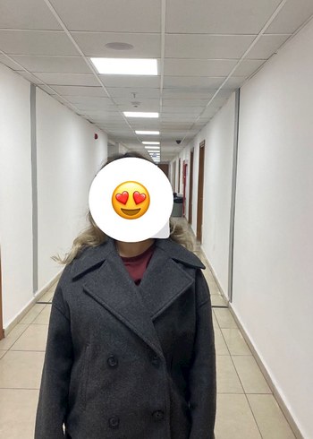 Gri Kısa Kruvaze Yün Kadın Ceket - Görsel 5