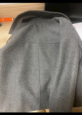 Gri Kısa Kruvaze Yün Kadın Ceket - Görsel 3