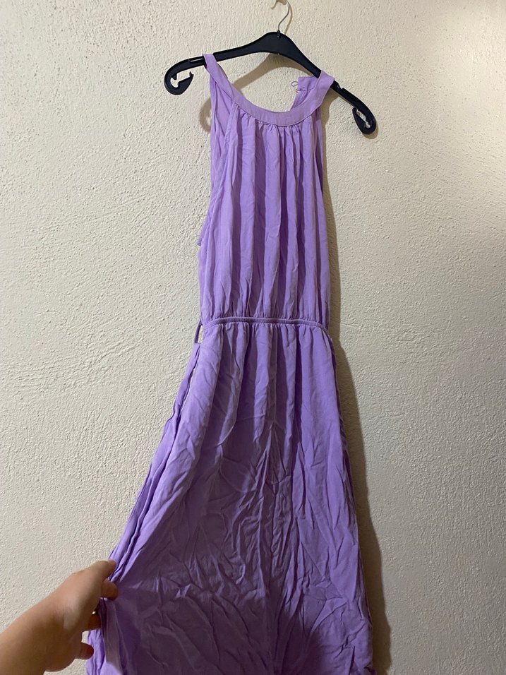 Mor Keten Bohem Uzun Elbise - Görsel 2