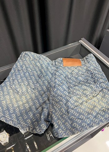 m Beden Kadın Baskılı Mini Denim Şort