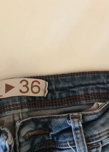 36 Beden Kadın Mavi Denim Dar Pantalon Jean