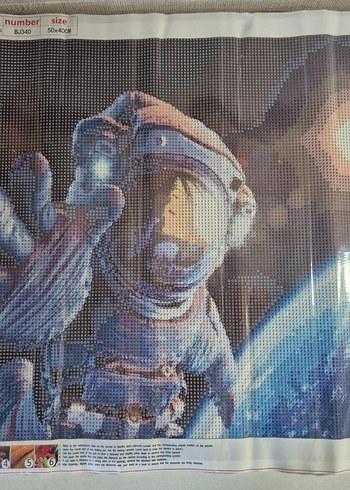 Uzay Astronot Desenli 40x50 Diamond Painting Elmas Boyama