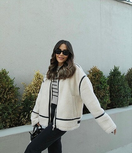 m Beden Zara Teddy Biket mont