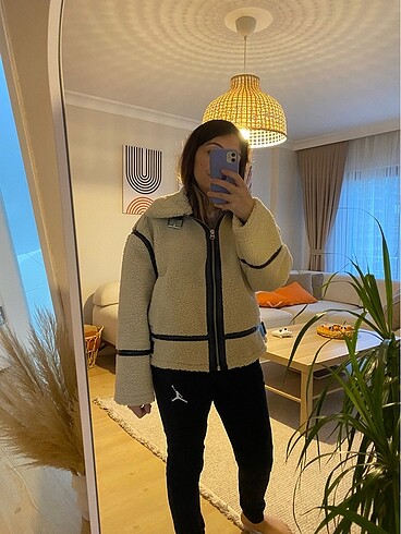 m Beden siyah Renk Zara Teddy Biket mont