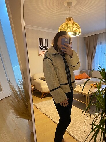 m Beden Zara Biker mont Teddy mont