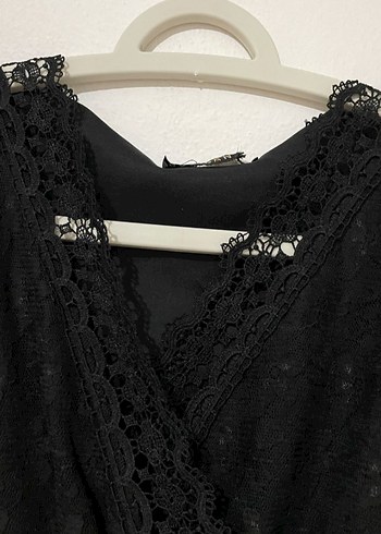 Siyah Dantel Elbise - Görsel 5