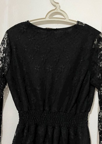 Siyah Dantel Elbise - Görsel 7
