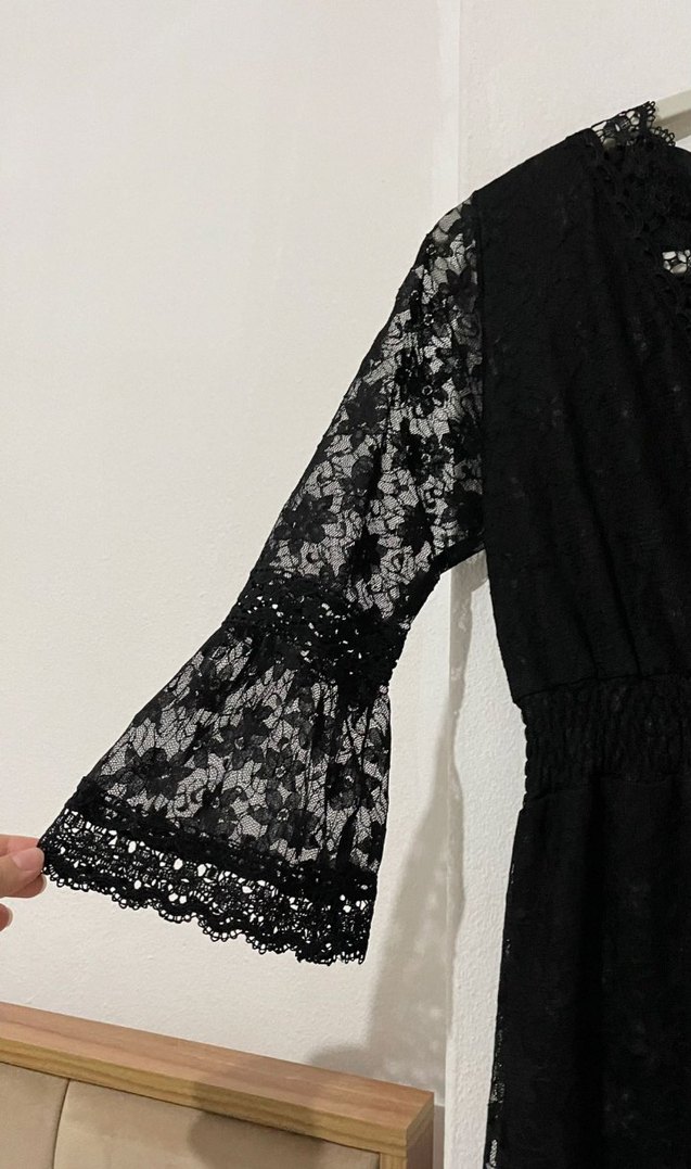 Siyah Dantel Elbise - Görsel 4